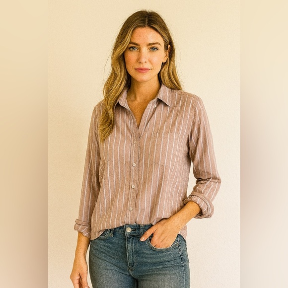 Frank & Eileen Barry Button Up Blouse Size XS Color Red Blue - Picture 1 of 5